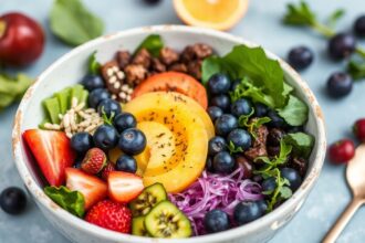 كأس بول حيوي ملوّن، غذاء غني ينشط اليوم—Vitality Bowls مع نضارة ألوان ونكهة.
