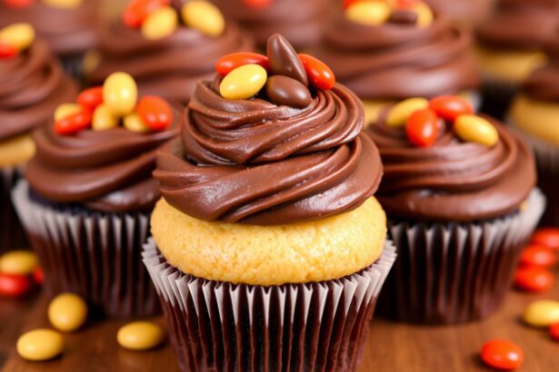 كب كيك ريسز بطعم زبدة الفول السوداني والشوكولاتة، غني ولذيذ، كما في دليل Indulge Sweetly