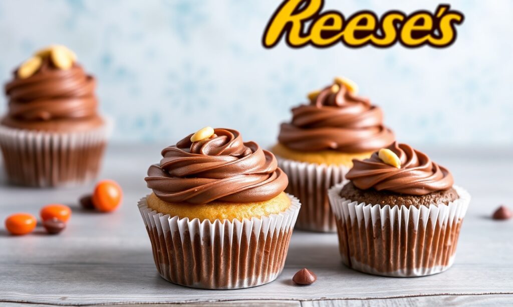 Reese's cupcake with peanut butter cream