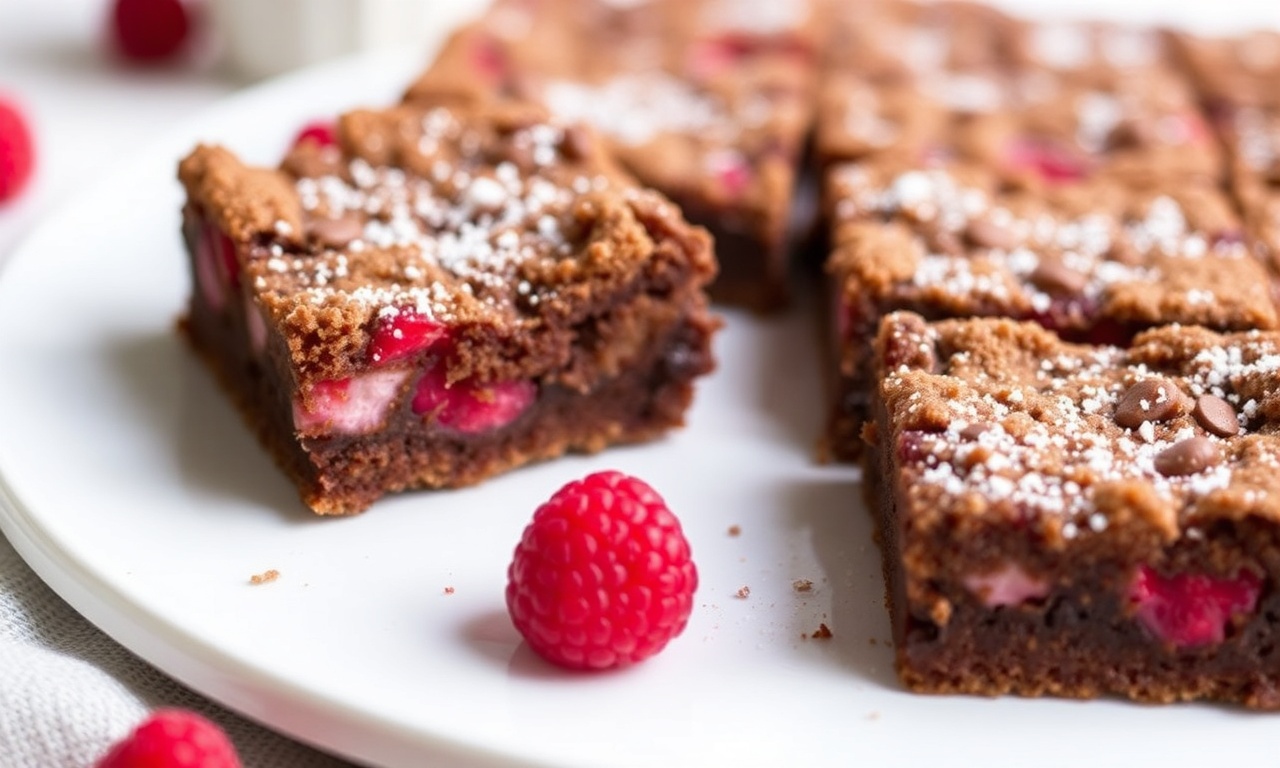 Decadent raspberry chocolate crumb bars: a sweet, delicious treat.