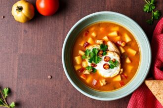 Irresistible chicken tortilla soup, hearty and flavorful recipe.