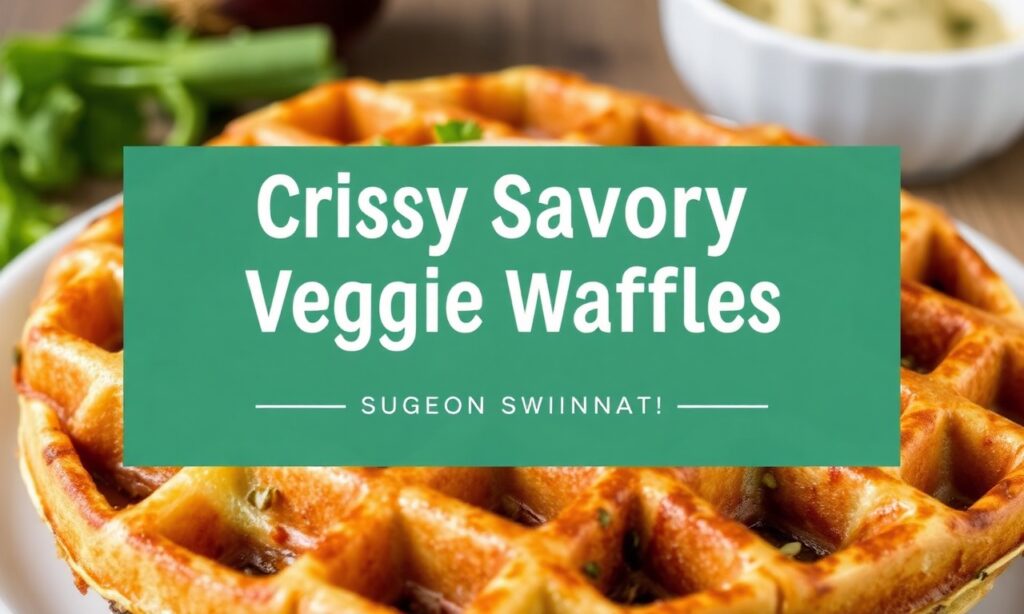 Crispy savory veggie waffle, golden and flavorful.