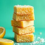 Zesty vegan lemon bars, bright dairy-free dessert.