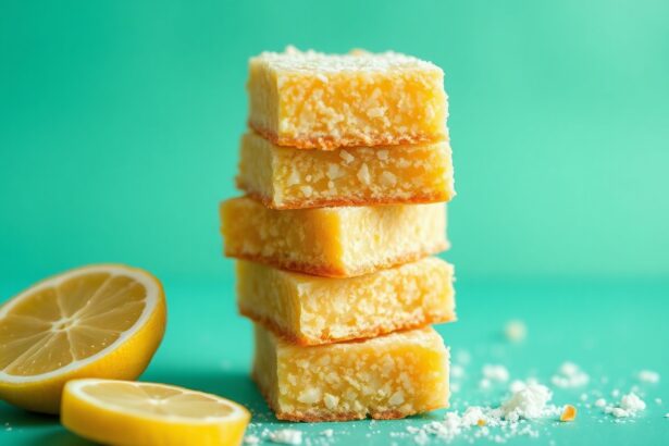 Zesty vegan lemon bars, bright dairy-free dessert.