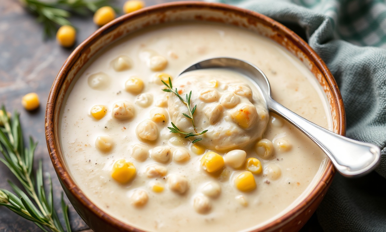Ultimate creamy chicken corn chowder, a comforting favorite recipe.