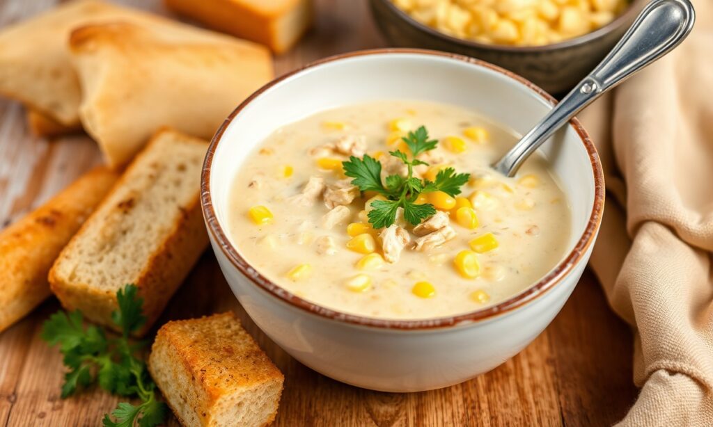 Creamy chicken chowder: ultimate comfort food favorite.