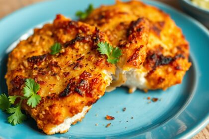Crispy oven-baked chicken cutlets, healthy and delicious.