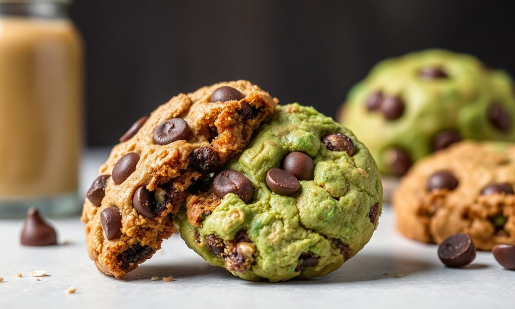 Delicious Monster Cookies: gooey chocolate chips, oats, and crunchy nuts.