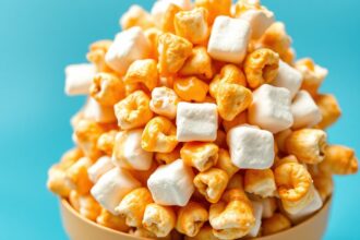 Sweet Delight: Marshmallow caramel corn, a delicious treat.