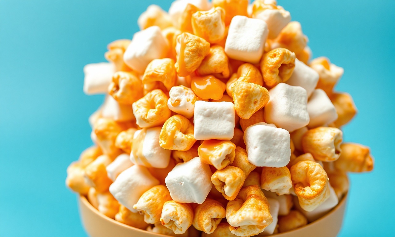 Sweet Delight: Marshmallow caramel corn, a delicious treat.