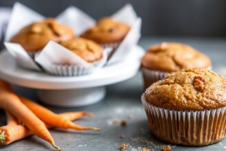 Baking Bliss: Delicious carrot cake muffins, perfectly baked.