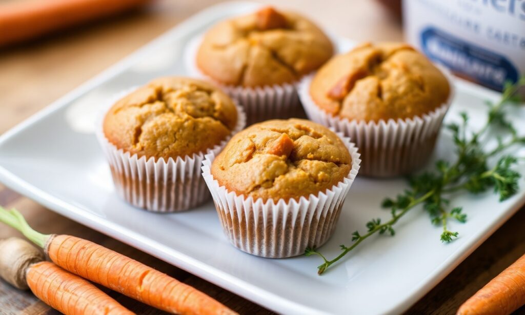 Baking Bliss: Delicious carrot cake muffins, moist and irresistible.