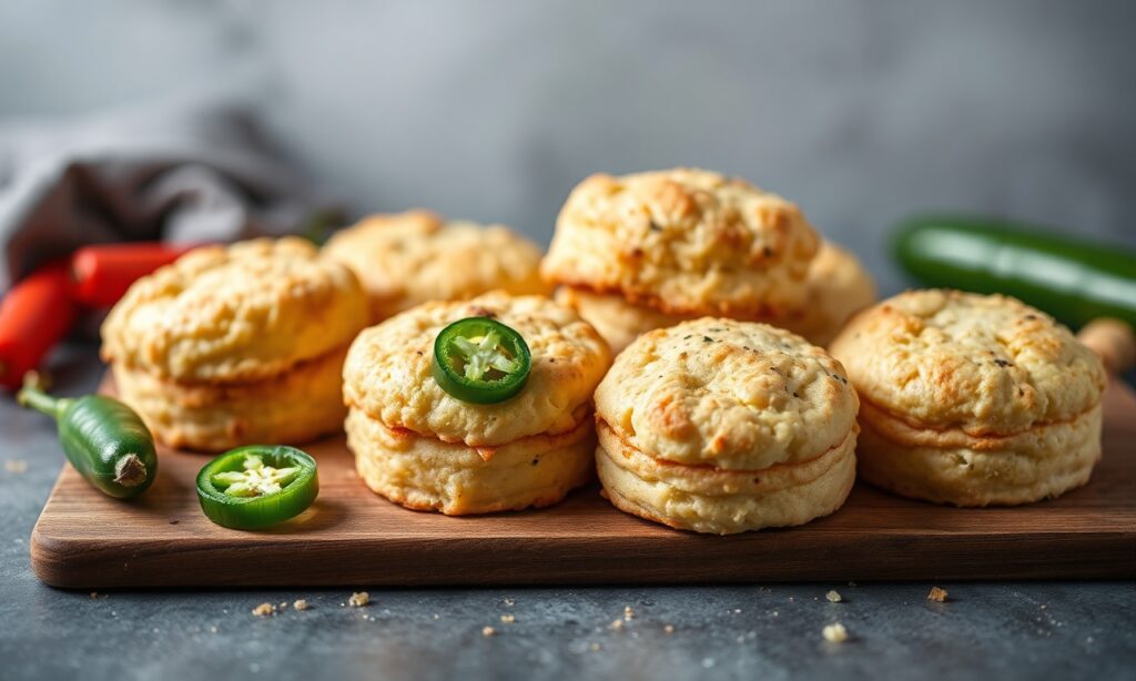 Spicy Jalapeno Cheddar biscuits: comforting, cheesy, and delightfully new.