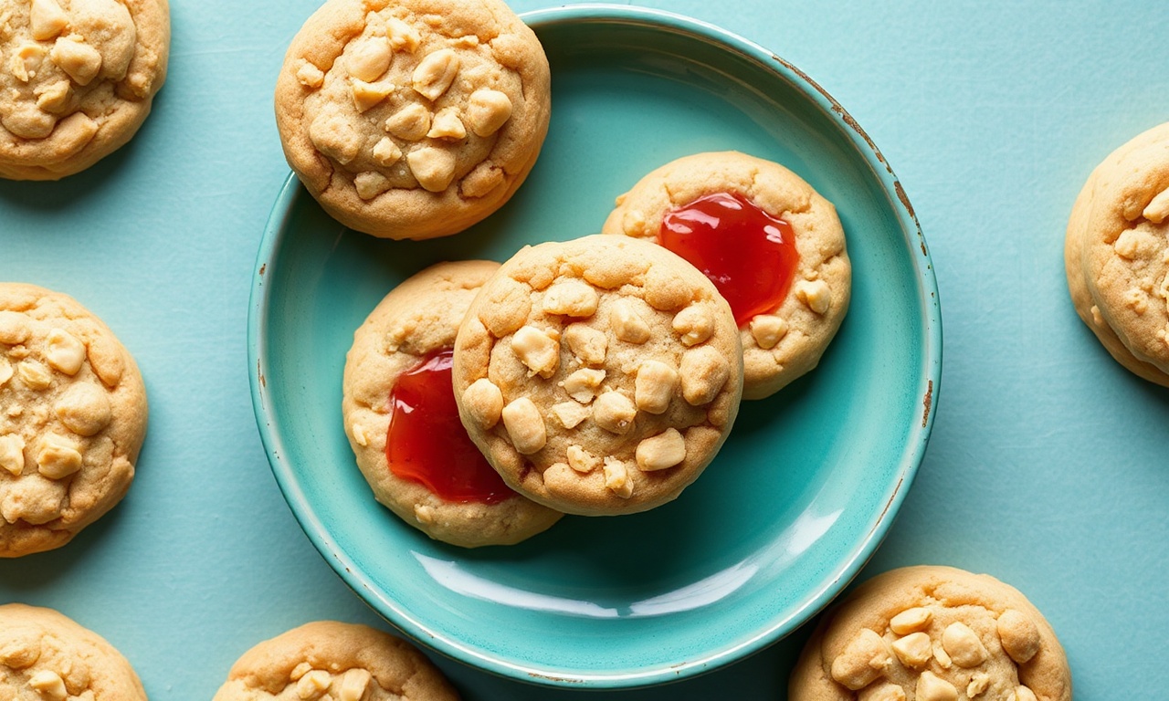 Delightful soft peanut butter jelly cookies recipe.