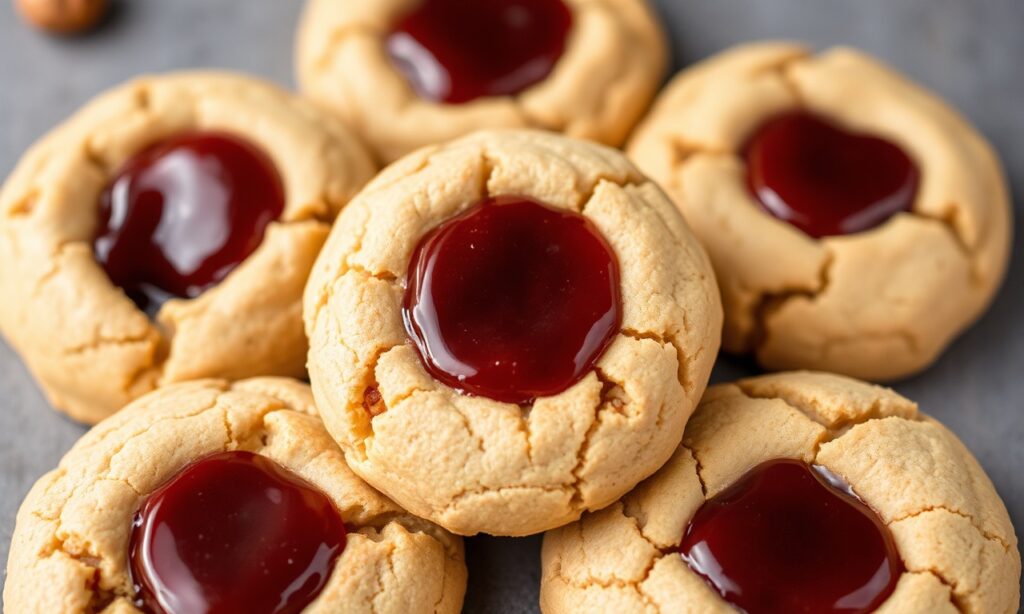 Delightful soft peanut butter jelly cookies, classic nostalgic recipe.