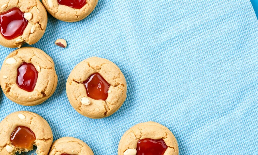 Delightful soft peanut butter jelly cookies, classic nostalgic recipe.