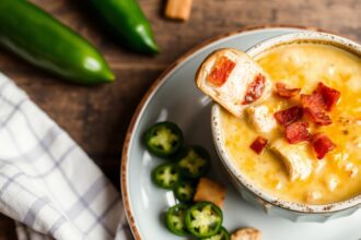 Creamy jalapeño popper chicken soup for a cozy dinner.