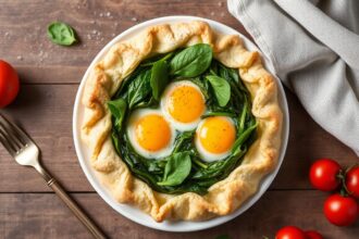 Savory Tarta Pascualina: spinach and egg pie delight.