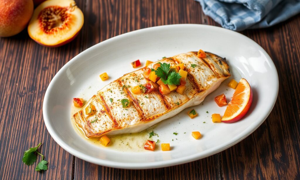 Savor Summer: Grilled tilapia with zesty peach salsa recipe.