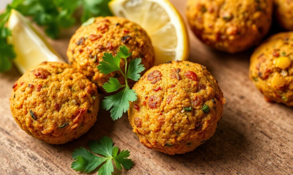 Golden Egyptian Falafel: Delicious gluten-free Middle Eastern treat.
