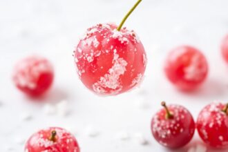 Sweet meets tart: Candied frozen sour grapes snack.