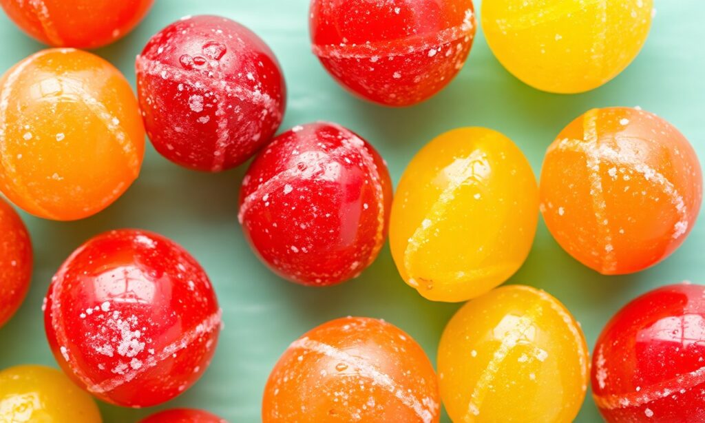 Sweet Meets frozen sour grapes: a delightful tart and sweet burst.