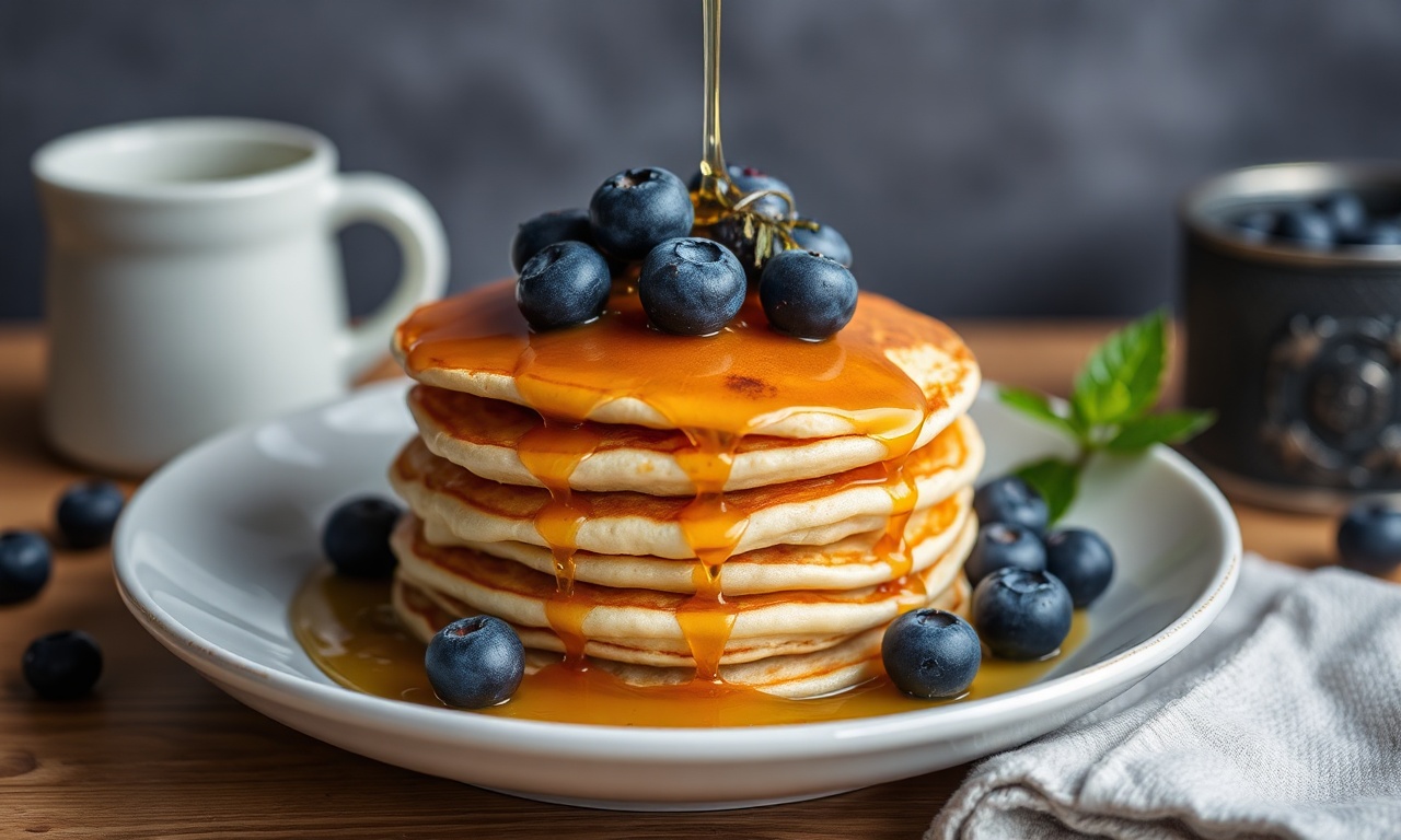 Fluffy vegan blueberry pancakes: a delicious plant-powered treat.