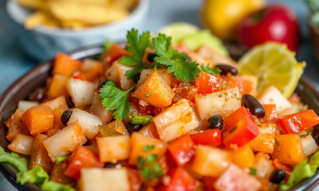 Rojak Unveiled: Vibrant fruit and veggie mix, a colorful delight.