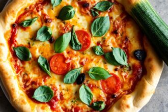 Healthy Zucchini Pizza crust alternative for delicious pizza.