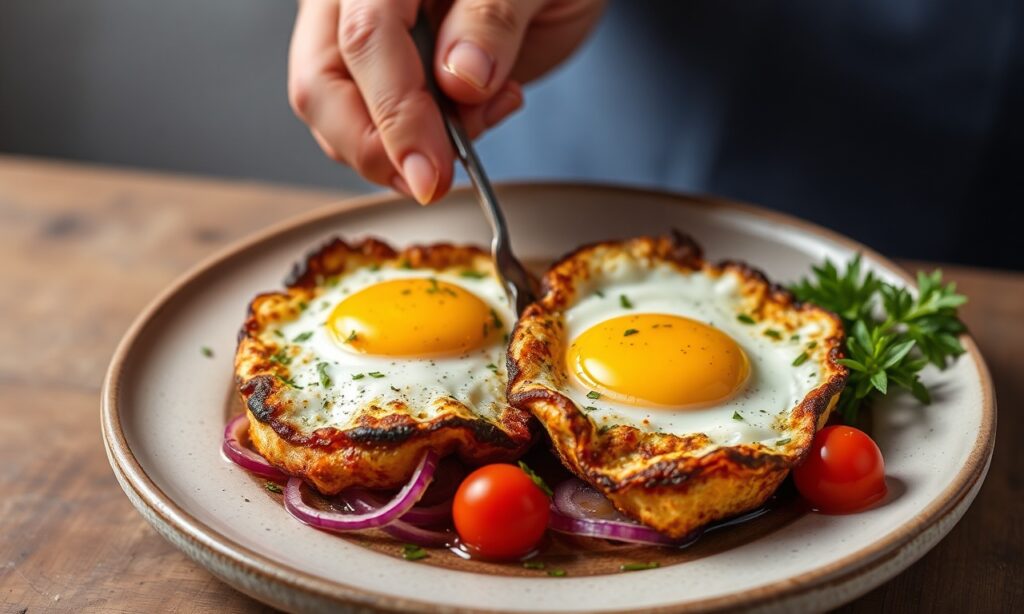 Elevate breakfast: Delicious pesto-fried eggs for a creative start.