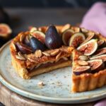 Delightful fig and almond tart, sweet artisan harmony.