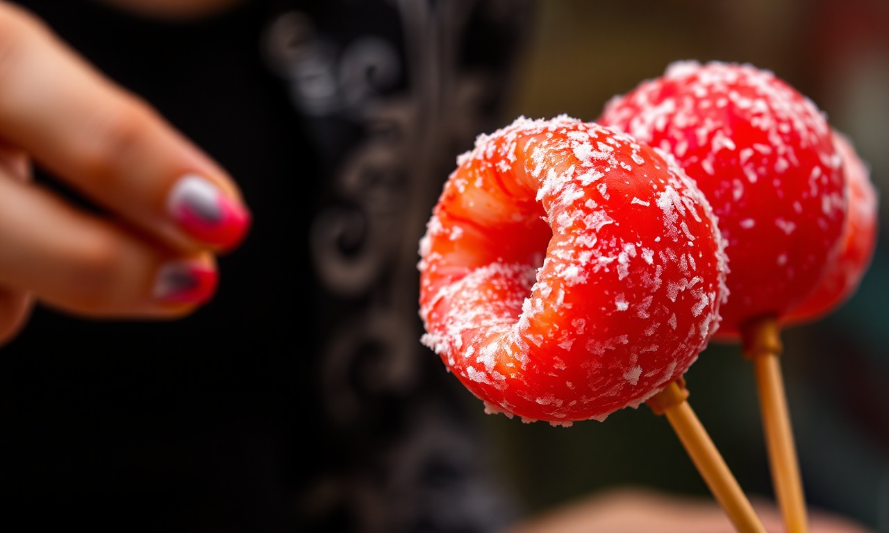 Tanghulu: Crispy candied fruit skewers, a sweet art.