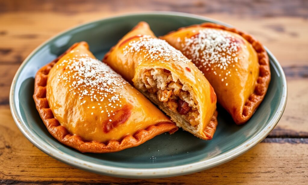 Delicious Salteñas de pollo: Bolivia's savory baked empanada treat.