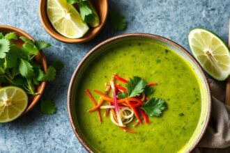 Vibrant Thai green curry with fresh vegetables, a flavorful feast.