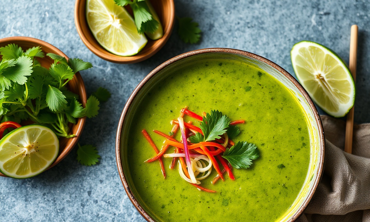 Vibrant Thai green curry with fresh vegetables, a flavorful feast.