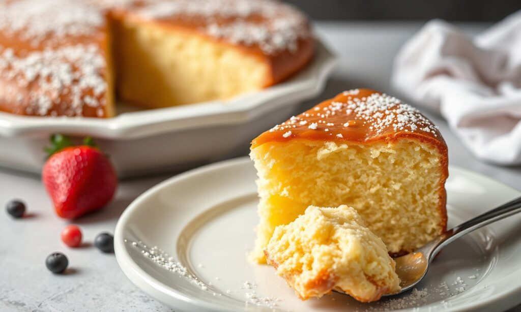 Delicious gooey butter cake, a sweet melt-in-your-mouth delight.