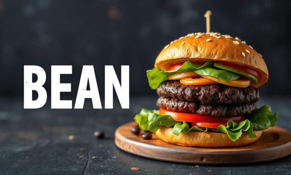 Spicy black bean burger with fiery flavor, smoky heat.
