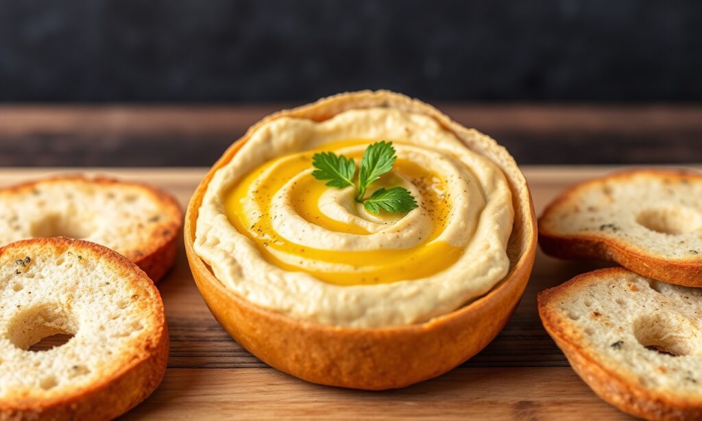 Everything Bagel hummus: unique snack, flavorful fusion.