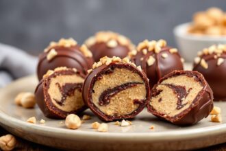 Decadent Keto chocolate peanut butter fat bombs, rich and delicious.