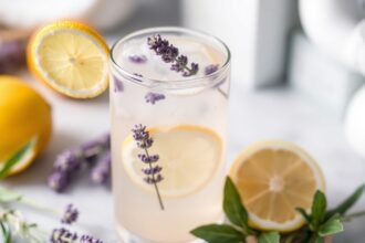 Liquid Calm: Refreshing lavender lemonade for ultimate relaxation.