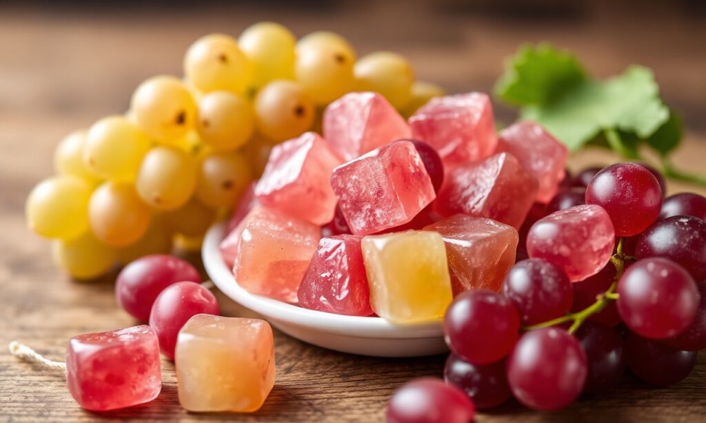 Delicious Sour Grapes candy for a tangy tastebud delight.