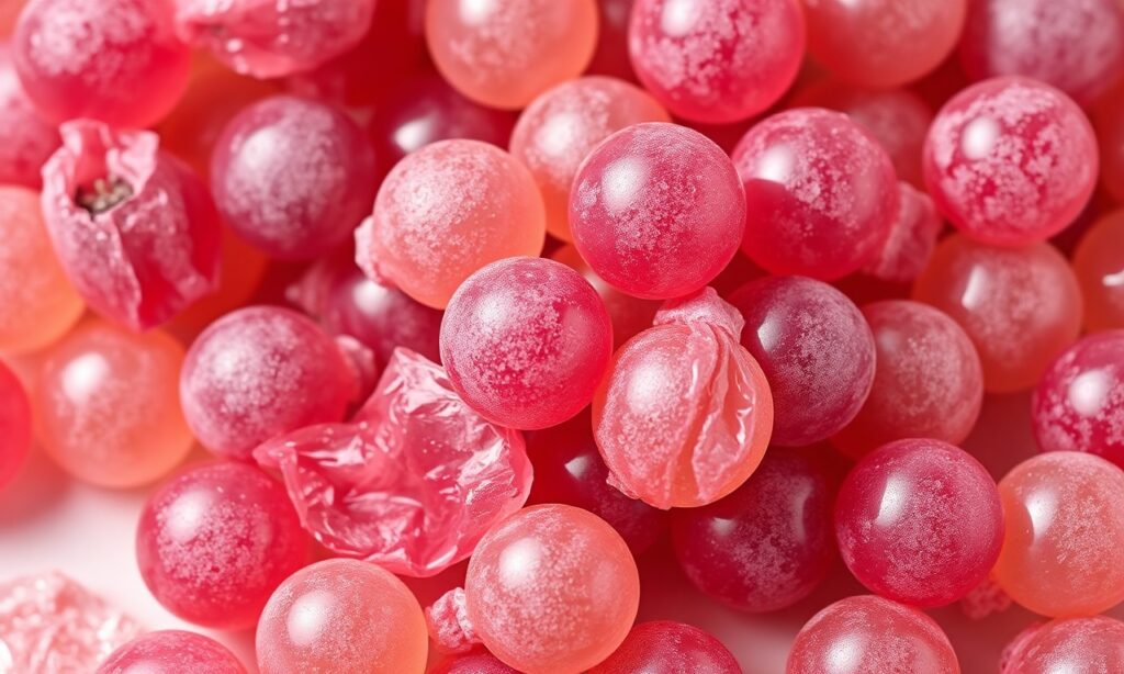 Vibrant sour grapes candy: tangy, delicious treats that delight tastebuds.