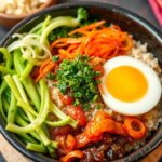 Bibimbap Delight: Colorful Korean veggie harmony bowl.