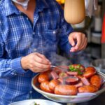 Savoring Nem Nuong: Vietnamese grilled sausages, an irresistible taste.