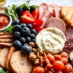 Crafting perfect vegan charcuterie board with delicious plant-based delights.