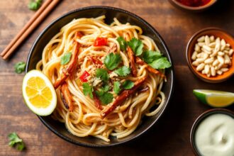 Lightened-up Pad Thai: Healthy, flavorful, and guilt-free.