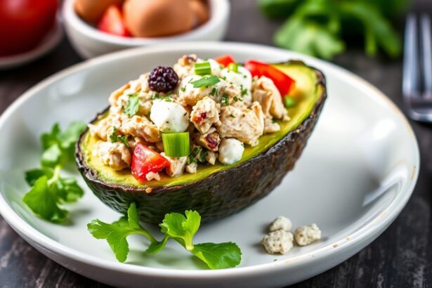 Epic Keto: Chicken salad stuffed avocado recipe for a delightful meal.