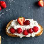 Fluffy whipped ricotta toast: a creamy, delightful breakfast.
