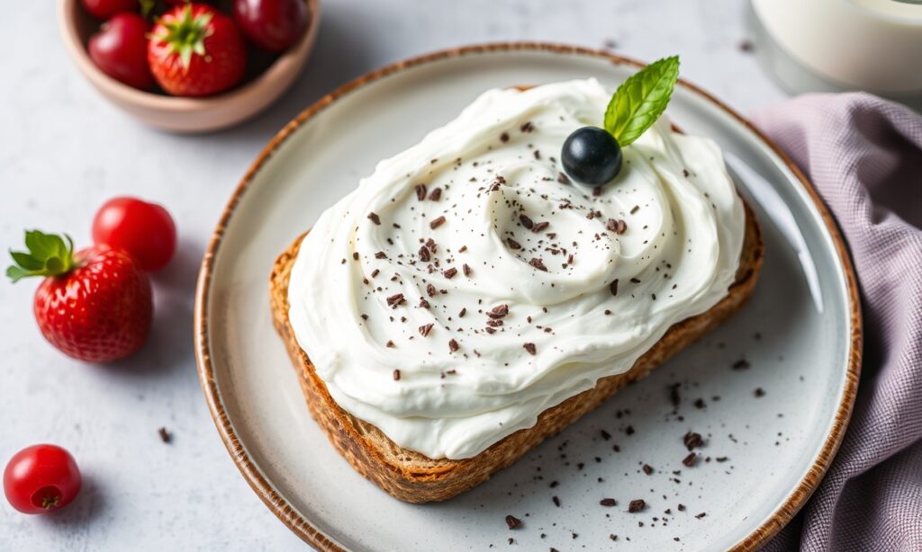 Fluffy whipped ricotta toast: creamy, delightful, unforgettable breakfast.