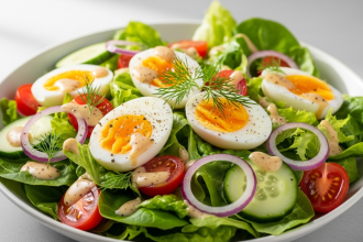 Sunrise Greens: Crafting the Perfect Breakfast Salad with Egg
